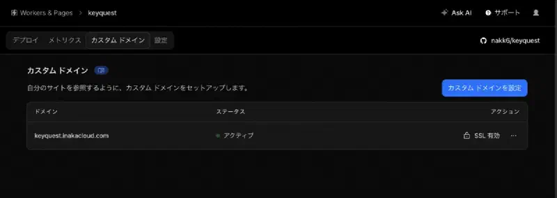 Cloudflareドメインへのサブドメイン有効化